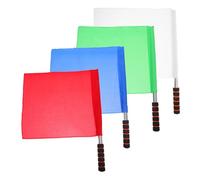 SOPOTUTU 4 Pièces Sports Referee Flags With Stainless Steel Handle And Sweat Absorbing Sponge Cover Signal Flags For Volleyball Soccer Track Match Multisport Official Equipment