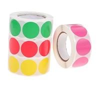 SOPOTUTU 4 rouleaux Étiquettes Rondes Adhésives Colorées Autocollants Code Couleur Gommettes pour Maison Bureau École Usage Polyvalent