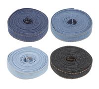 SOPOTUTU 4 Rouleaux Ruban Denim Couture Chaque Tissu Denim pour DIY Nœuds Accessoires Cheveux et Vêtements Multi Créations Artisanales