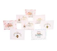 SOPOTUTU 40 Cartes d'Anniversaire Assorties «Joyeux Anniversaire» en Papier Lot de 40 Pièces Cartes à Écrire pour Fête Vœux et Remerciements Motifs Fleurs et Dorure Présent
