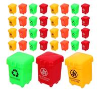 SOPOTUTU 40 Pièces Mini Poubelles de Tri avec Couvercle Mini Poubelle de Table Plastique pour Jouets de Tri Jeu Imitation et Accessoires Montessori Garçon Fille