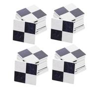 SOPOTUTU 45 pièces Miniature Dollhouse Flooring Wooden Square Tiles and Checkered Micro Floorboards for DIY Model Decorations