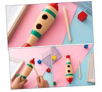 SOPOTUTU 4ensembles Lot de Instruments De Percussion Bois pour Garçon Fille Guiro Abs Jouet De Bloc De Tonalité pour Tout-Petits