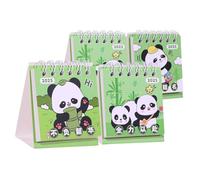 SOPOTUTU 4pièces Calendrier De Bureau Mini Panda Calendrier De Table Pratique Et Portable Animé Pour École Et Maison Planificateur De Bureau Résistant Et