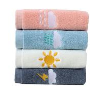SOPOTUTU 4pièces Serviettes Coton Staple De Serviettes Ultra-absorbantes Pour Bain Lavage Du Visage Et Éponge à Bébés Douces Et Rapides à Sécher Idéales Pour Divers Usages