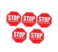 SOPOTUTU 5 Feuilles Autocollants Stop Étanches et Réutilisables Stickers Mural Avertissement Distanciation Lot pour Écoles et Centres Commerciaux