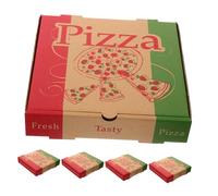 SOPOTUTU 5 Pièces Boîtes à Pizza Pliables Conteneurs Papier pour Pizza à Emporter Boîtes de Rangement Fraîcheur pour Restauration et Événements