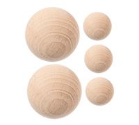 SOPOTUTU 5 pièces Boules de Croquet Bois de Hêtre pour Jeux de Plein Air Balles Solides pour Pelouse pour Loisirs et Activités en Groupe