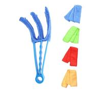 SOPOTUTU 5 Pièces Brosse de Nettoyage Stores Multifonction avec Manche Durable et Housses Microfibres pour Volets Fenêtres et Climatisation Brosse Dépoussiérante Bleue