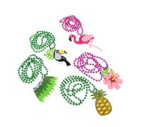 SOPOTUTU 5 pièces Collier Hawaïen Perles Tropicales Pendentifs Fleurs et Animaux Accessoires de Fête Plage Élégants pour Femmes