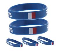 SOPOTUTU 5 Pièces Lot de Bracelets Silicone avec Drapeau National France Poignet Confortable et Bandeaux Symboliques Unisexes pour Matchs Internationaux