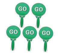 SOPOTUTU 5 Pièces Lot de Panneaux de Signalisation Garçon Fille Rouge Vert Jeu Éducatif Sécurité Routière Portable pour École Maternelle et Élémentaire Signal Manuel Ludique
