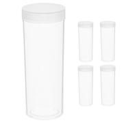 SOPOTUTU 5 Tubes de Rangement Transparents en Plastique Abs avec Couvercles Hermétiques pour Protéger Pièces de Monnaie et Pièces Commémoratives, Usage Polyvalent pour Vitrines ou