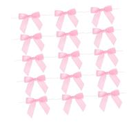 SOPOTUTU 50 Pièces Arc d'emballage arcs Blancs Envelopper Petits Noeuds Rouges arcs de gâteau Faire la fête Cravate torsadée avec nœuds Fournitures de Cuisson Polyester Rose