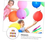 SOPOTUTU 50 pièces Ballons à Punch Latex pour Fêtes Jouets Gonflables avec Poignée Élastique Fournitures de Fête pour Garçon Fille Garçons et Filles Couleur Aléatoire Couleur Aléatoire