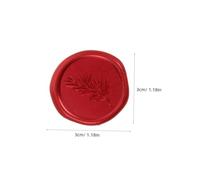 SOPOTUTU 50 Pièces Lot de Autocollants Cachet de Cire Adhésifs à Branche Dolivier Décoratifs pour Invitations Mariage Enveloppes Scrapbooking DIY Rouge