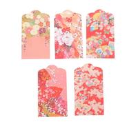 SOPOTUTU 50 Pièces Papier Rouge Enveloppes Japonaises Style Lot Designs Chaque Sachets Monétaires An Fête