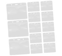 SOPOTUTU 50 pièces Porte-badge Transparent Horizontal Étui Anti-rayures pour Cartes Identité Cartes de Crédit et Badges de Travail Protège-cartes et Fin