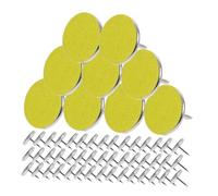 SOPOTUTU 50 Pièces Punaises Réfléchissantes Jaunes pour Extérieur Accessoires Camping et Caravane Marquage Sécurité Nuit Usage Polyvalent
