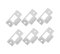 SOPOTUTU 6 pièces Lot de Plaques Gâche Acier Inoxydable pour Verrou de Porte Renfort de Sécurité Ajustable Installation Rapide pour Portes Coulissantes et Battantes