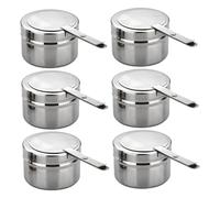 SOPOTUTU 6 pièces Support de Carburant Acier Inoxydable pour Réchaud Portable Compatible Carburants Solides et pour Cuisson Extérieur et Fondue Camping et Pique