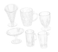 SOPOTUTU 6 pièces Transparent Plastic Bowls for Gift and Mini Kitchen Decoration