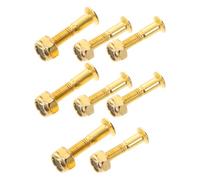 SOPOTUTU 8 Jeux De Vis Et Écrous pour Skateboard Vis Et Boulons pour Plateau Visserie pour Trucks De Skateboard Visserie De Montage Et Longboards Couleur Or