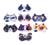 SOPOTUTU 8 Pièces Bandeaux Pour Yeux Pour Dormir Garçon Fille Masques De Sommeil Amusants Pour Chat Et Chien Plier Confortable Avion Masque Fête Jeu Mignon Nuit