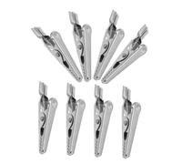 SOPOTUTU 8 pièces Pinces Crocodile Acier Inoxydable Lot pour Connexions Électriques Temporaires Clips de Test Durables et Résistants Corrosion Adaptés Aux Fils Électroniques et Bricolage