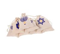 SOPOTUTU 8pièces Sacs Réutilisables Pour Hanoucca Avec Cordons De Serrage Coton Pour Biscuits Pour Fêtes Juives Décorations De Festival