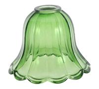 SOPOTUTU Abat-jour en Verre Vert 140x100 Mm Tulipe E14, Abat-jour Floral pour Lampe de Table, Diffuseur Lumineux pour Salon, Cache-ampoule Résistant la Chaleur, Décoration Intérieure