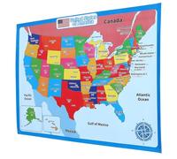 SOPOTUTU Affiche Pédagogique Résistante pour Garçon Fille Carte des États Colorée et Poster Éducatif Préscolaire pour Garçons et Filles Accessoire Scolaire pour Salle de Classe et Maison