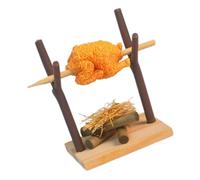 SOPOTUTU Barbecue Miniature Réaliste pour Maison de Poupée Garçon et Filles, Petit Ensemble Cuisine en Bois, Aliments Factices pour Jeu Extérieur, Décor Jardin et Accessoires de Jeu