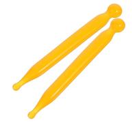 SOPOTUTU Bâton de Massage en Résine 2 Pièces Jaune Classique, Stylo D'acupression Portable pour Visage et Corps, Outil Gua Sha pour Soulager la Fatigue et Détendre les Muscles, Équipement