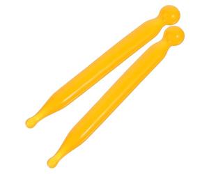 SOPOTUTU Bâton de Massage en Résine 2 Pièces Jaune Classique, Stylo D'acupression Portable pour Visage et Corps, Outil Gua Sha pour Soulager la Fatigue et Détendre les Muscles, Équipement