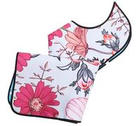 SOPOTUTU Bavoir Adulte Lavable en Polyester Motif Floral, Grosse Surface de Protection Anti-taches pour Repas, Bavoir pour Personnes Âgées et Adultes Handicapés, Accessoire de Table
