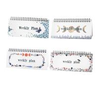 SOPOTUTU Bloc-notes Hebdomadaire et Mensuel 4 Pièces à Spirale, Agenda Scolaire Portable Liste de Choses, Planificateur Compact pour Organisation Quotidienne et Gestion de Tâches