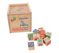 SOPOTUTU Blocs Bois Éducatifs pour Garçon Fille Jeu Empilage ABC et Chiffres Gravés Sensoriel Montessori pour Apprentissage Préscolaire