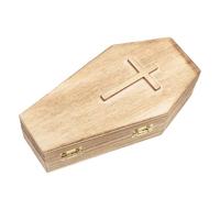 SOPOTUTU Boîte à Bijoux En Forme De Cercueil Halloween Bijoux Gothiques Porte-boucles D'oreilles Cercueil Petit Mini-bijoux Comme Décoration Intérieure En Forme De Cercueil En Bois