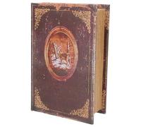 SOPOTUTU Boîte de Rangement en Bois Forme Bible Petite Taille Motif Totem Cerf Décorations de Noël Boîte à Bonbons de Noël Accessoire Pratique pour Friandises et Petits Présents