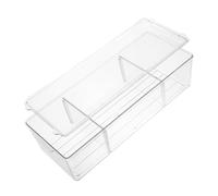 SOPOTUTU Boîte de Rangement Transparent Multi-Compartiments Pet Organiseur de Bureau pour Médicaments Cosmétiques et Fournitures Boîte de Rangement de Moyenne avec Couvercle et Séparateurs