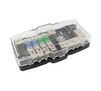 SOPOTUTU Boîtier de Fusibles Multifonctionnel avec LED Bloc de Distribution Voies Porte-fusible Remplaçable Organisateur de Fusibles pour Auto et Camping