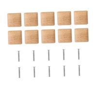 SOPOTUTU Bouton de Placard en Bois Massif, Lot de 10, Simple Trou | Khaki, Facile à Installer Démonter, Robuste et Résistant à Corrosion, pour Armoire et Buffet