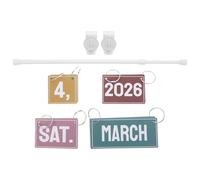 SOPOTUTU Calendrier à Bascule Boho pour Salle de Classe avec Support et Cartes de Date Tableau Affichage Éducatif pour Fournitures Scolaires