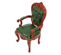 SOPOTUTU Chaise Miniature Décorative Verte Dossier Modèle de Chaise en PVC 1 Pièce Accessoire pour Maison de Poupée Décor Miniature pour Scène et Photographie