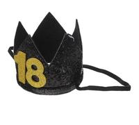 SOPOTUTU Chapeau de Fête Couronne Anniversaire Noir et Or Accessoire de Fête pour 18 Ans Chapeau Décoratif Léger et Résistant pour Célébrations et Anniversaires D’Anniversaire