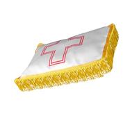 SOPOTUTU Couvre Urne Funéraire Soie Haute Qualité Tissu Imprimé Croix Housse de Cendres Blanche pour Crémation et Décoration Funéraire