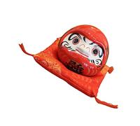 SOPOTUTU Daruma Doll Ceramic Coin Bank with Cushion Japanese Luck Saving Box Ornament for Home Decor and Gift Feng Shui Piggy Bank for Bedroom and Office