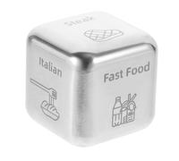 SOPOTUTU Dés de Décision Alimentaire Acier Inoxydable Jeu Pratique pour Décider Dîner Dés Stables et Robustes pour Repas Amusants