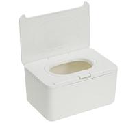 SOPOTUTU Distributeur de Lingettes en Plastique Blanc Boîte de Rangement Compacte pour Lingettes Humides Couvercle Hermétique Anti-Séchage la Cuisine Salle de Bain et Bureau